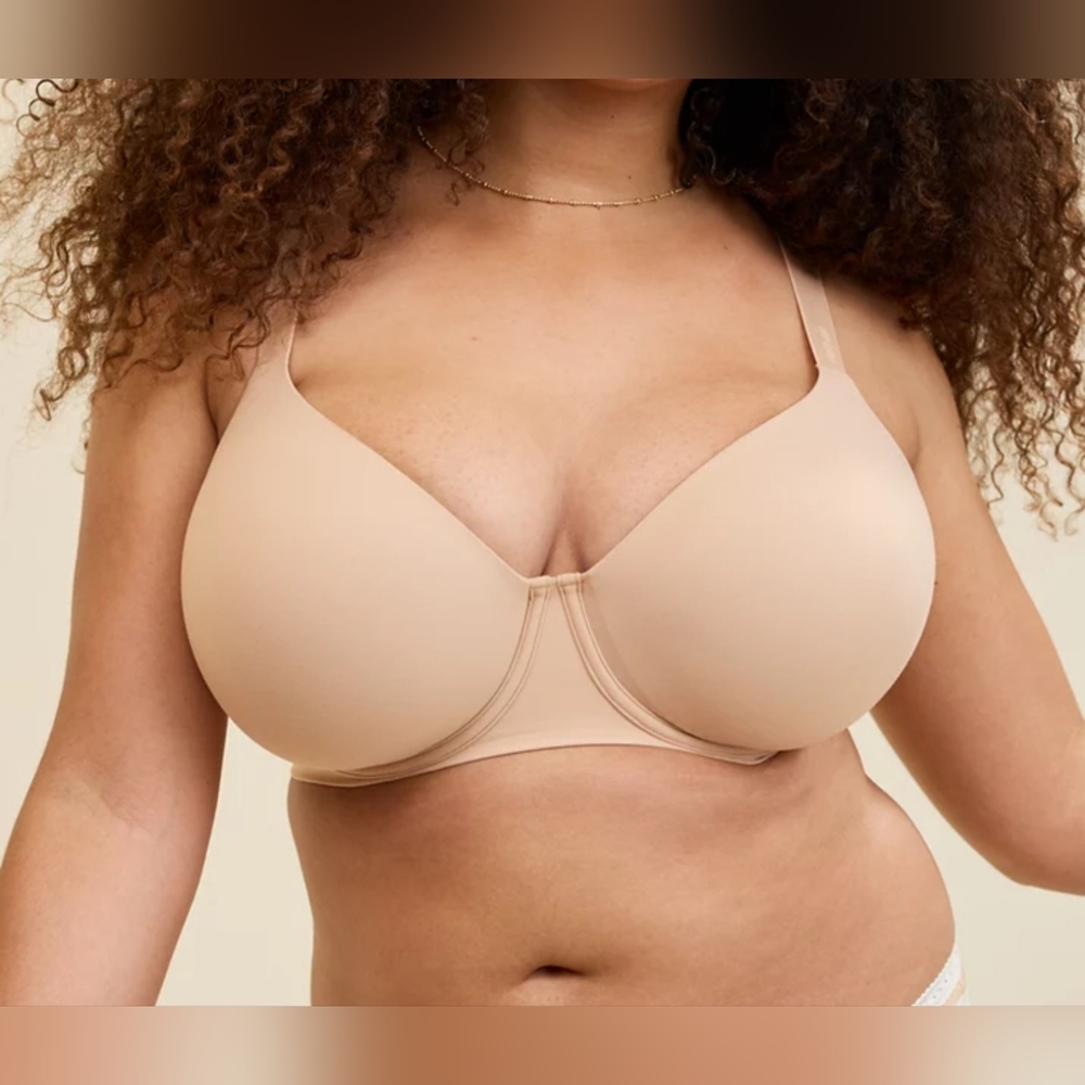 Smoothez By Aerie NWT Full Coverage Lightly Lined Bra Beige Size 34DD